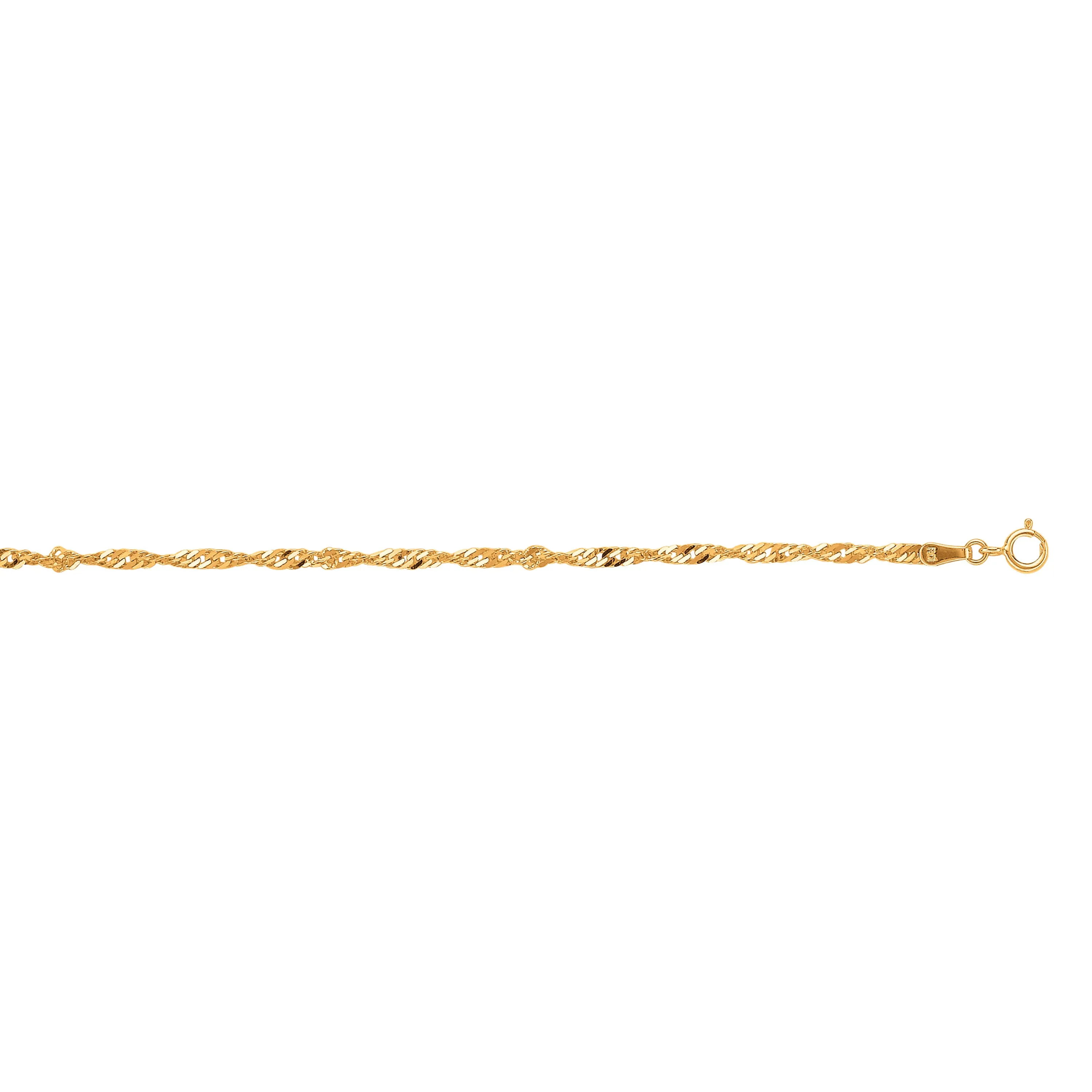 10K Gold 2.2mm Singapore Chain