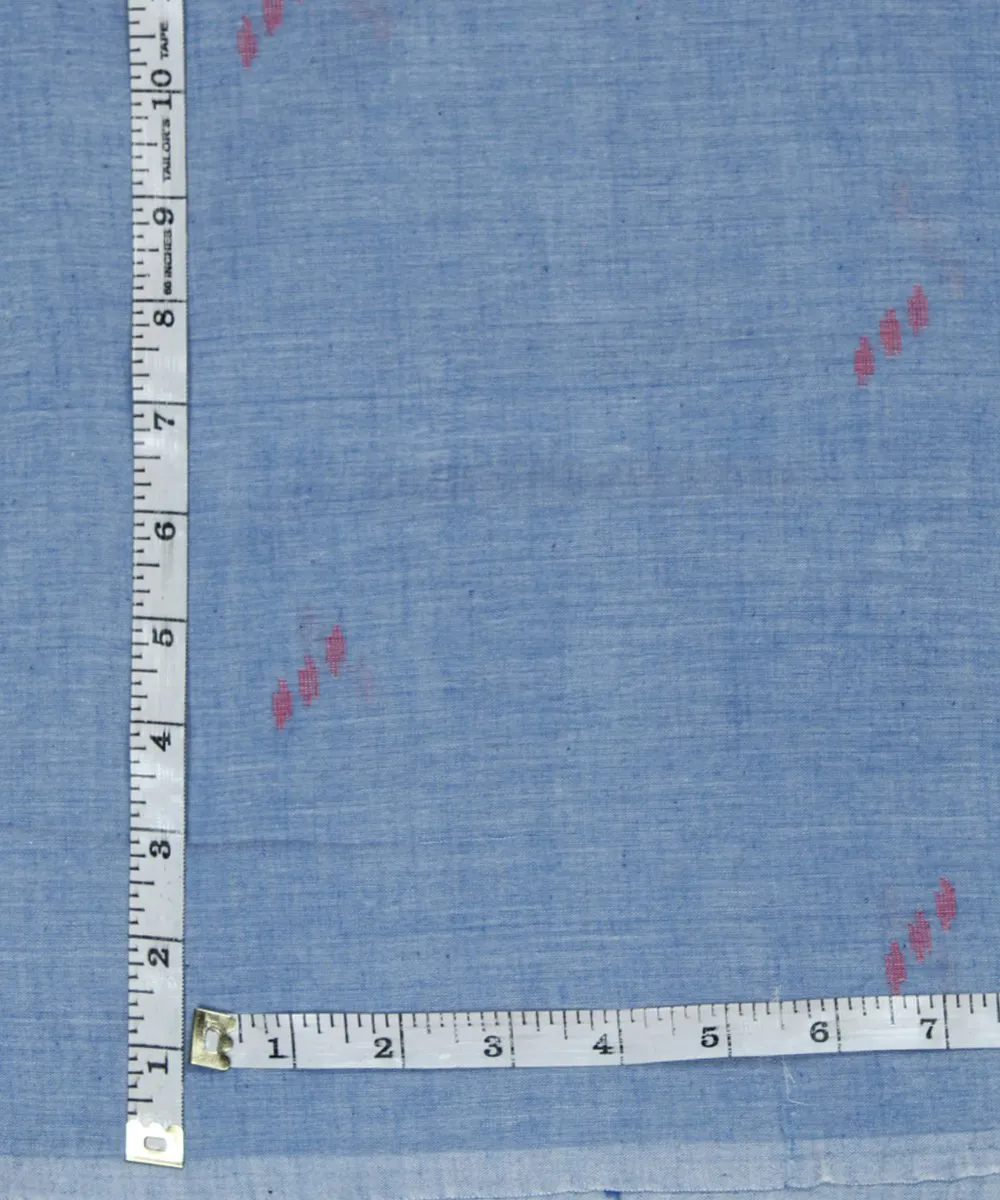 1.3m Light blue handloom muslin jamdani fabric