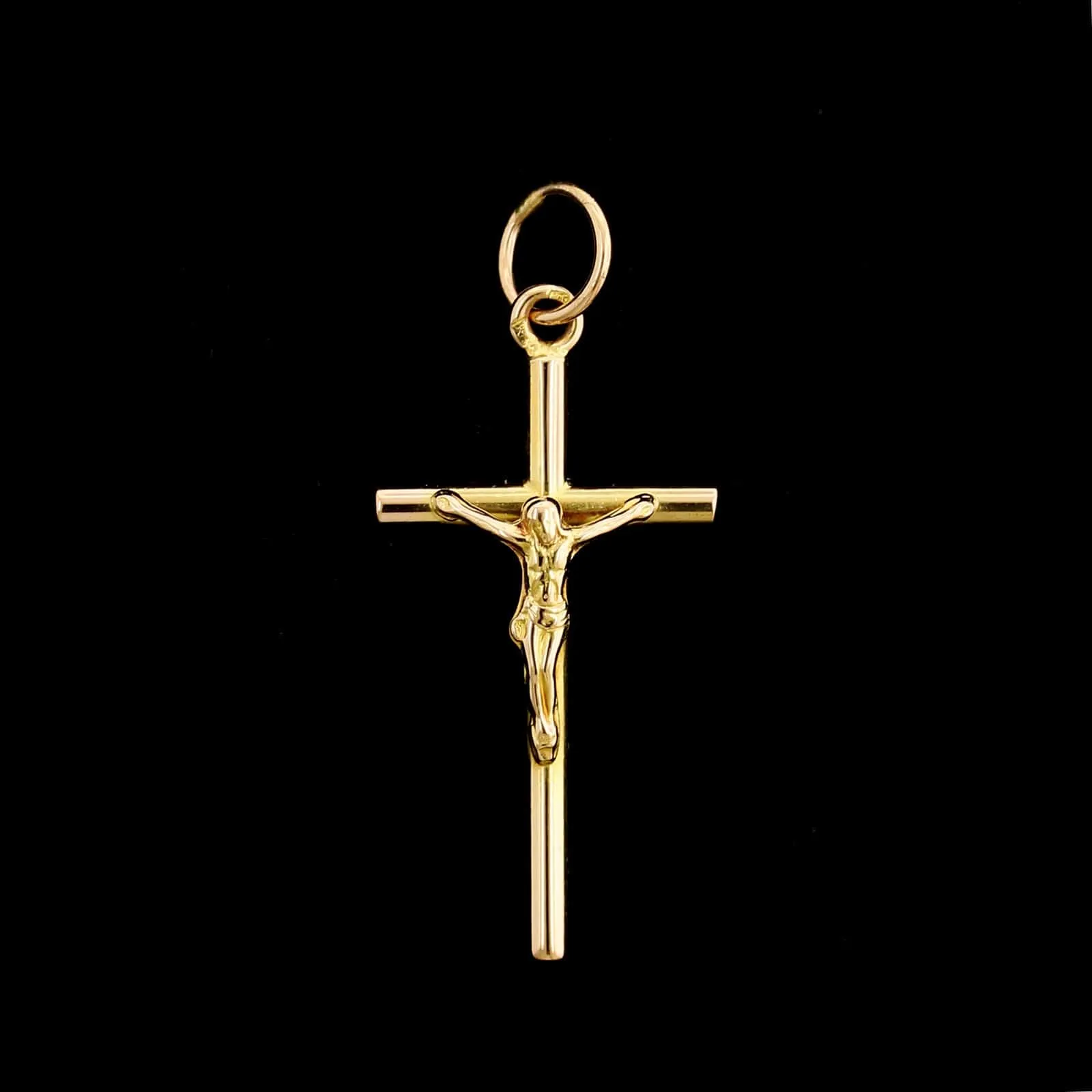 18K Yellow Gold Estate Crucifix Cross