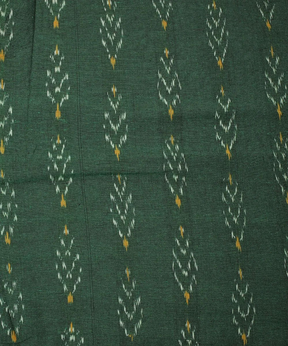 2.5 m Green pochampally handloom cotton ikat fabric