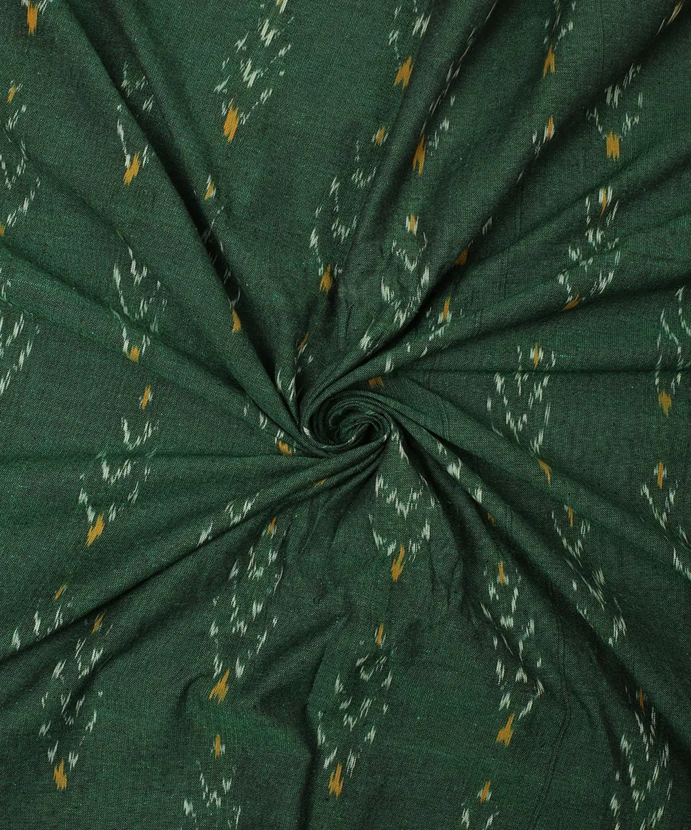 2.5 m Green pochampally handloom cotton ikat fabric