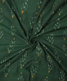 2.5 m Green pochampally handloom cotton ikat fabric