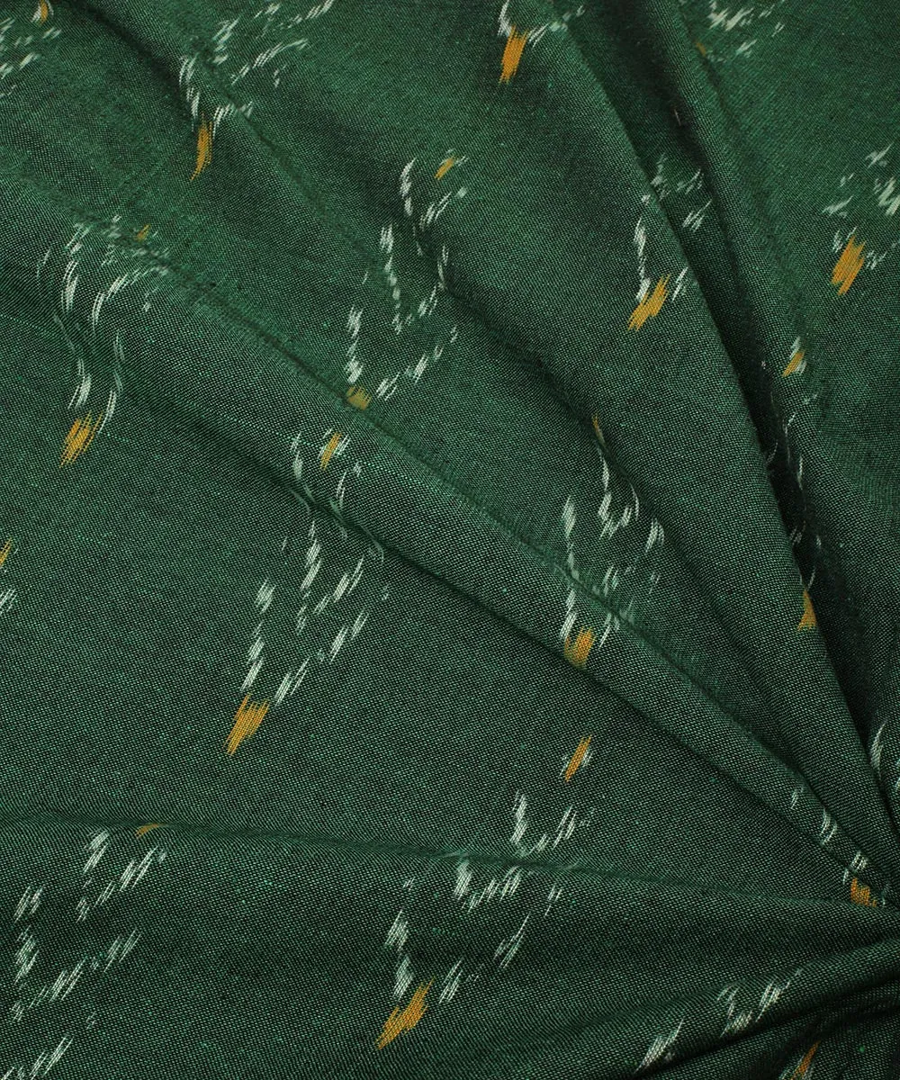 2.5 m Green pochampally handloom cotton ikat fabric