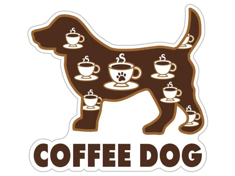 3 Sticker - Coffee Dog