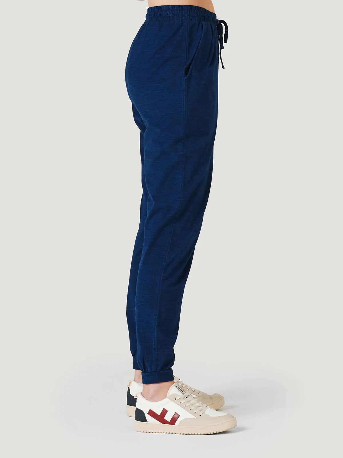 Amara Organic Cotton Denim Jersey Jogger  - Blue