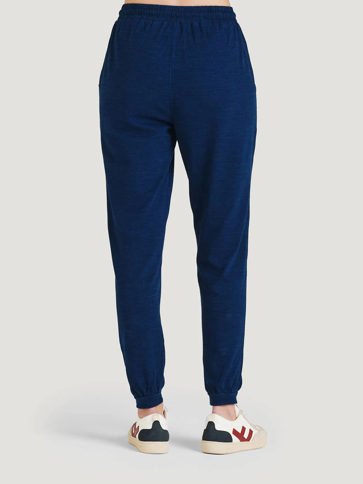 Amara Organic Cotton Denim Jersey Jogger  - Blue