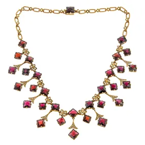 Antique Garnet & Pearl Fringe Necklace