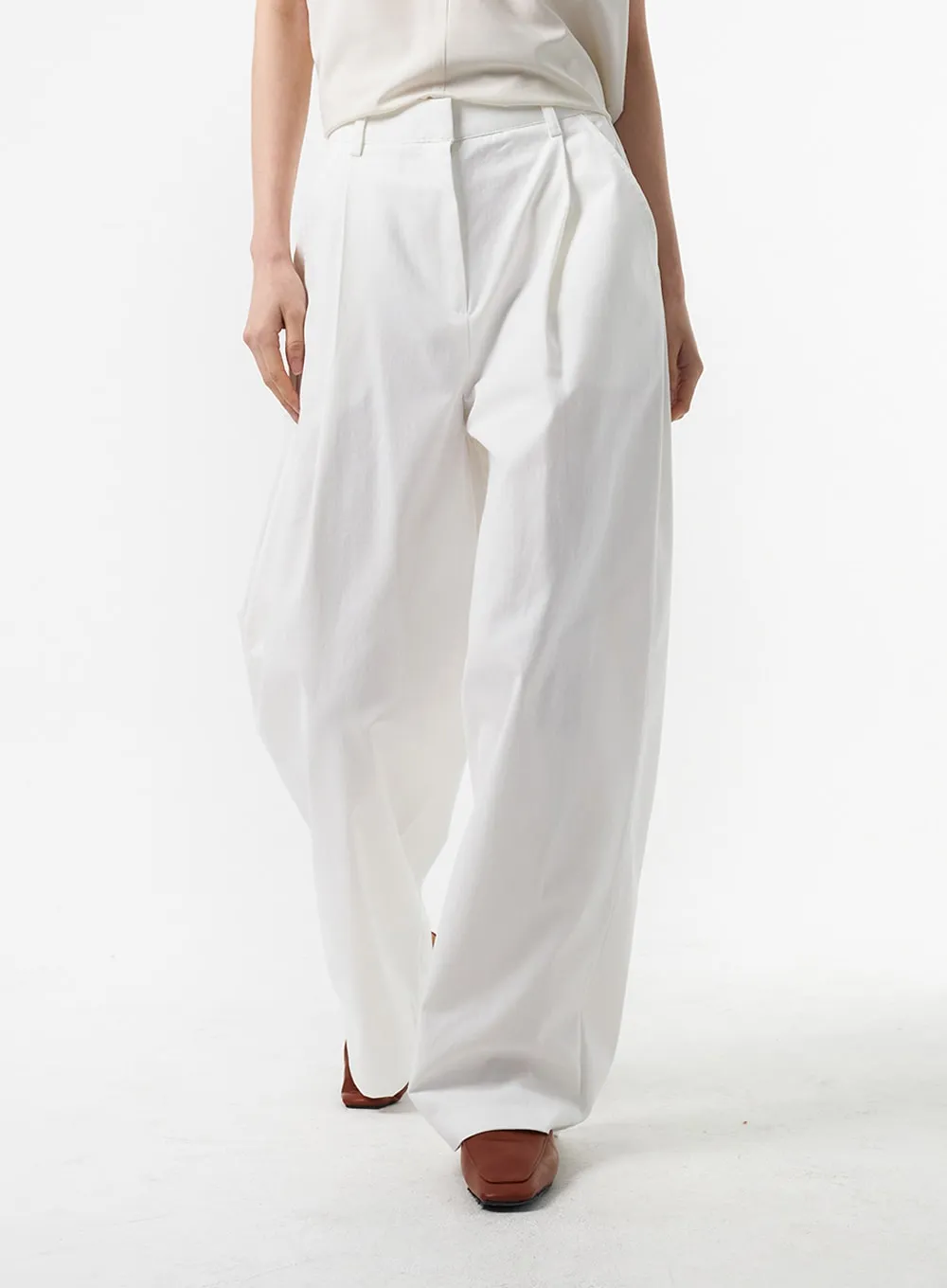 Baggy Cotton Tailored Pants IA325