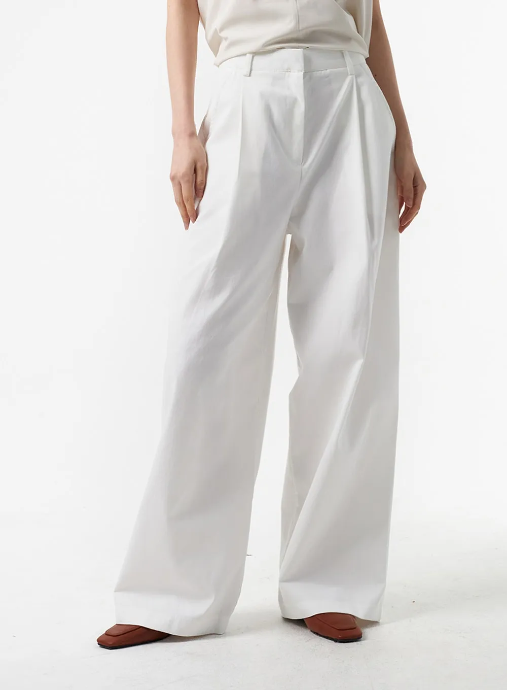 Baggy Cotton Tailored Pants IA325