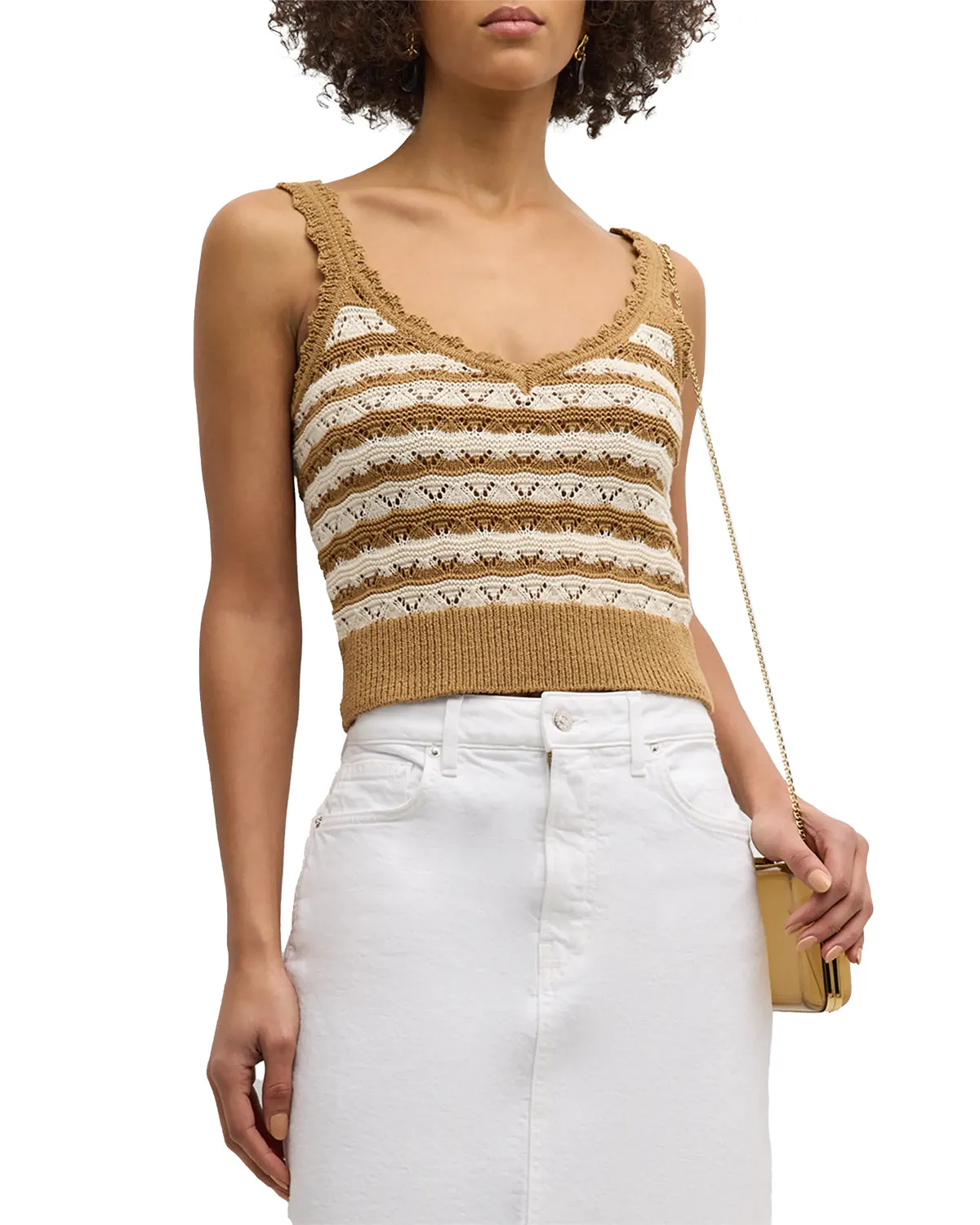 Binetto Knit Tank (Desert Khaki/Off White)