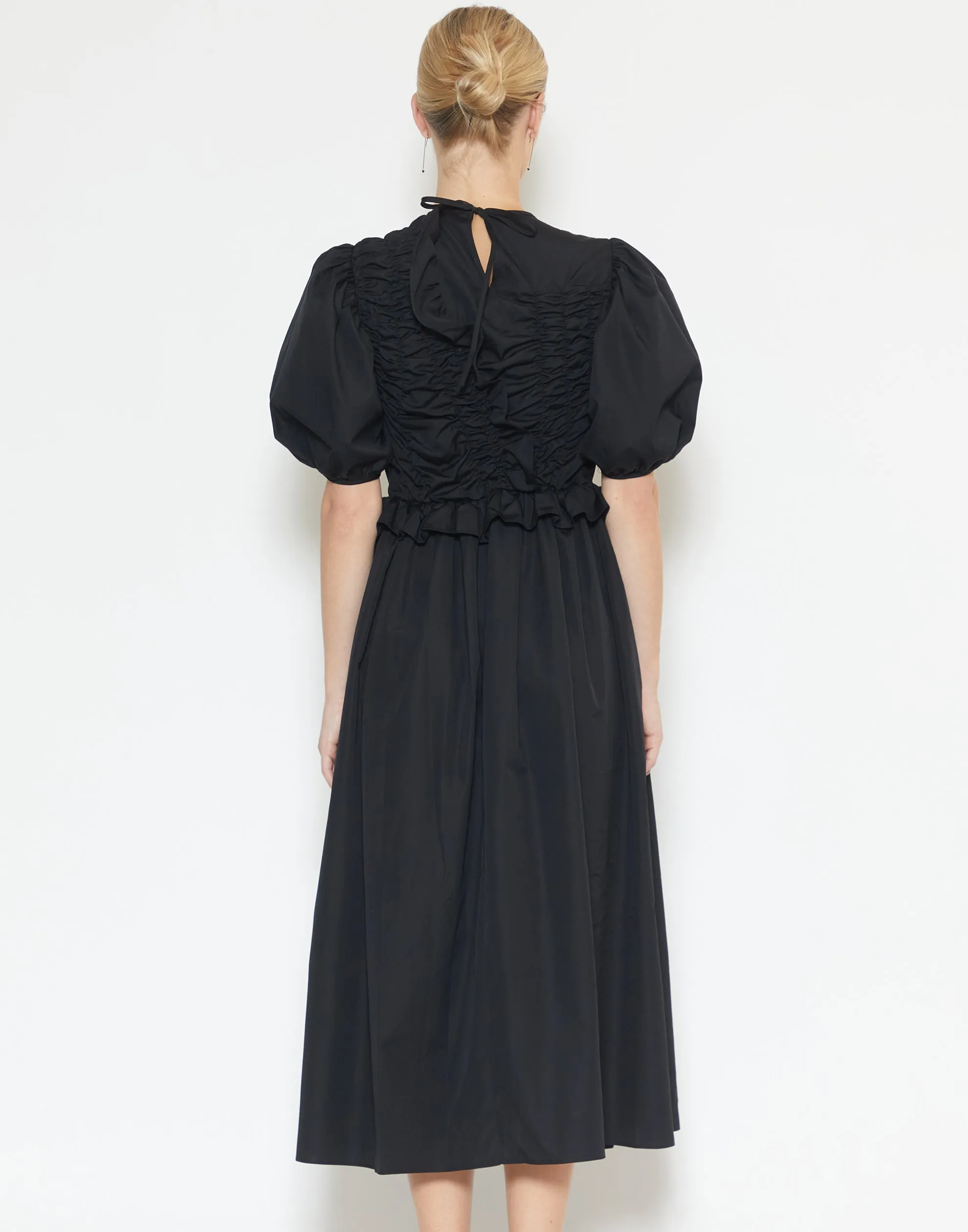 Black Cotton Poplin Oriella Dress