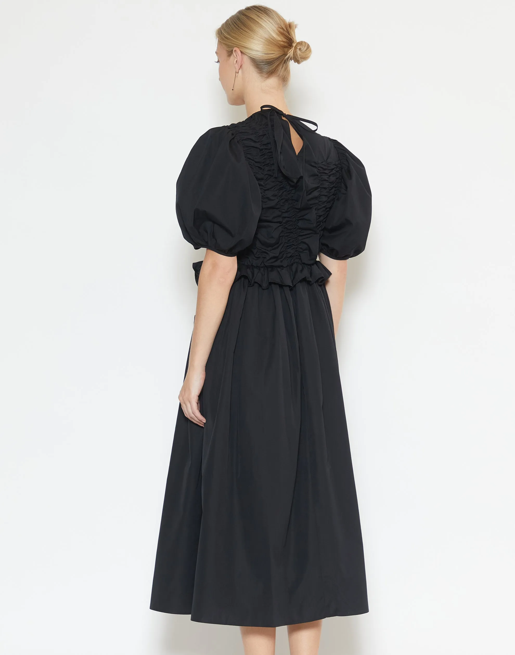 Black Cotton Poplin Oriella Dress