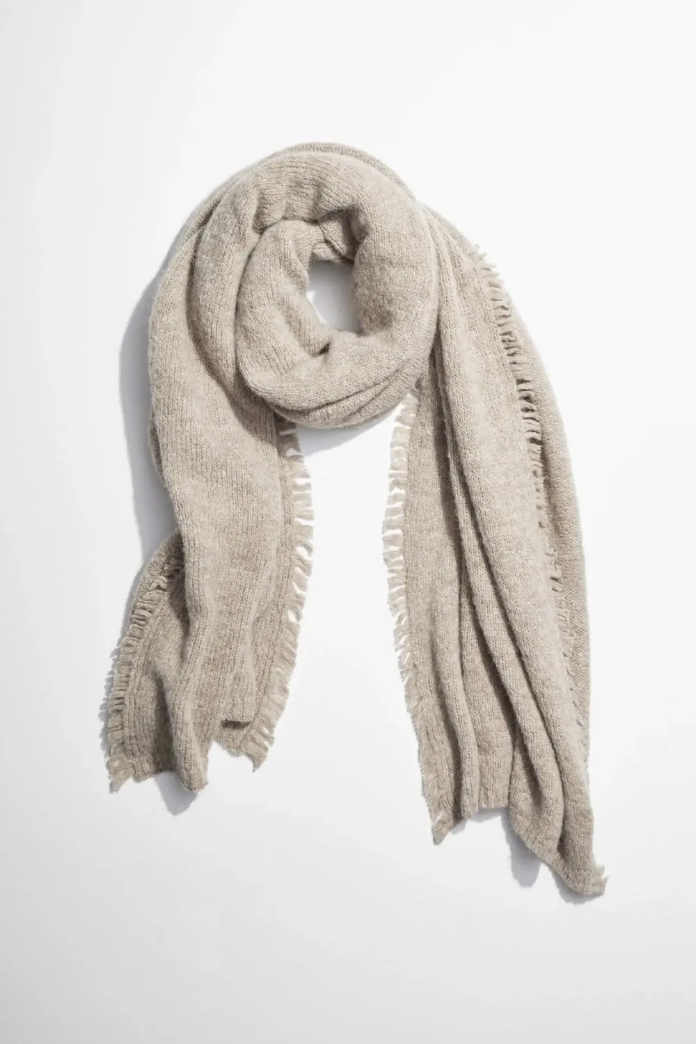 Blanket Scarf With Fringe in Oatmeal