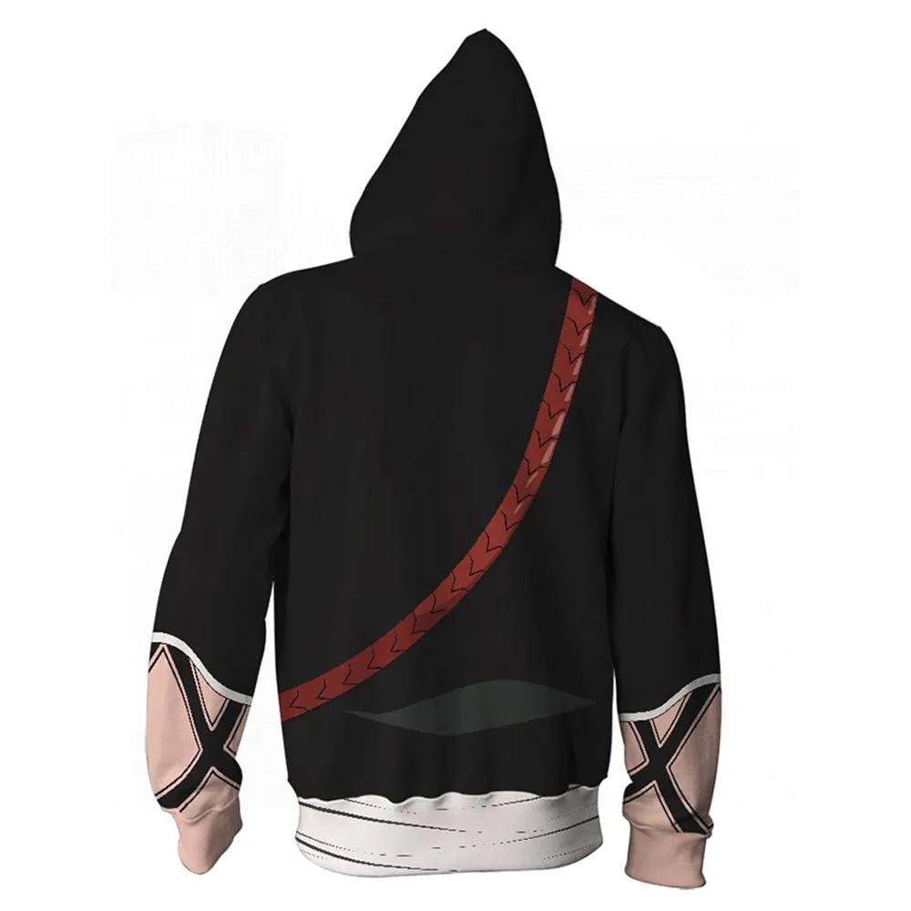 Bleach Kurosaki Ichigo Cosplay Hoodie 3D Printed Hooded Sweatshirt Men Women Casual Streetwear Pullover Zip Up Jacket Coat