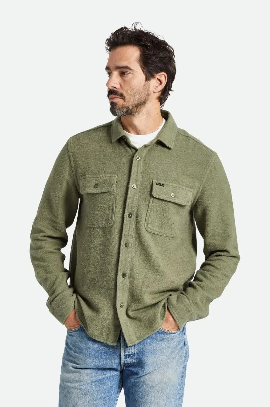 Bowery Textured Loop Twill Overshirt - Olive Surplus