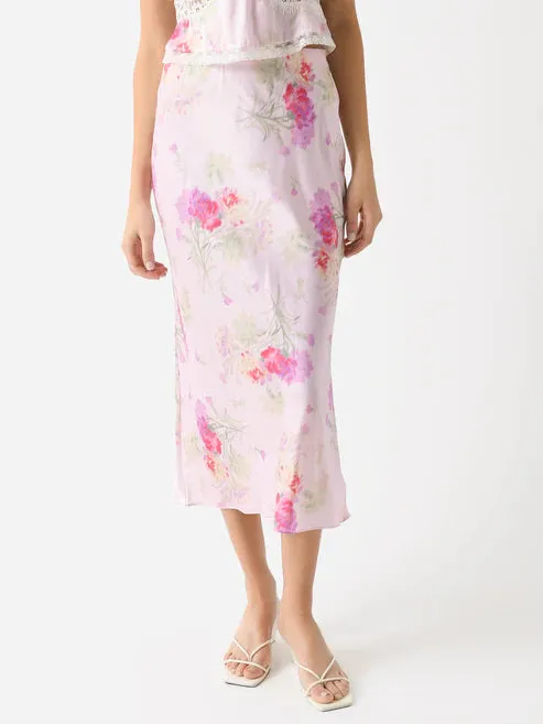 Castle Floral Midi Slip Skirt