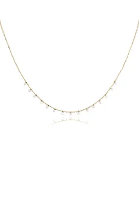 Celeste 15 Floating Diamond Necklace in Yellow Gold