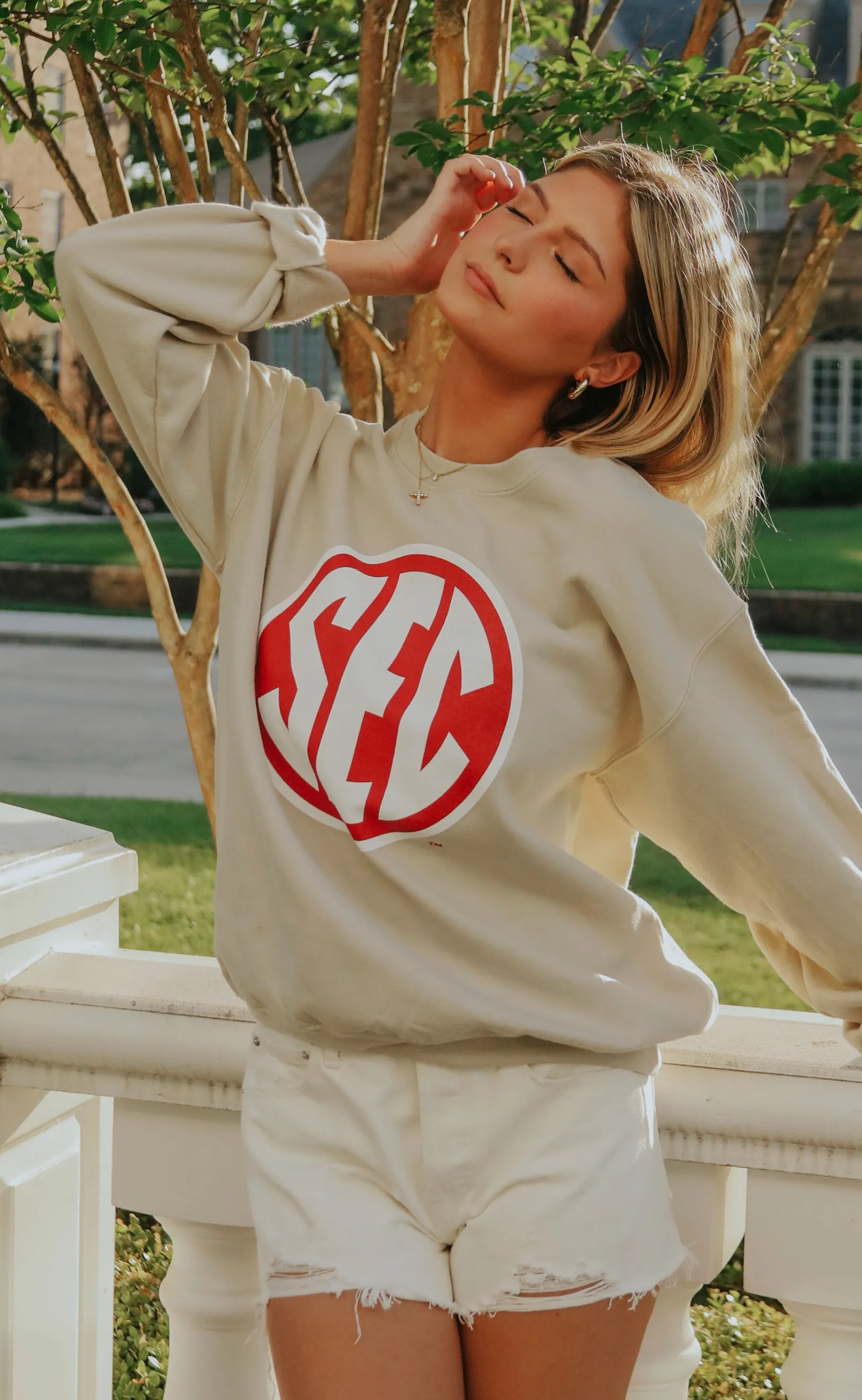 charlie southern: sec red emblem sweatshirt