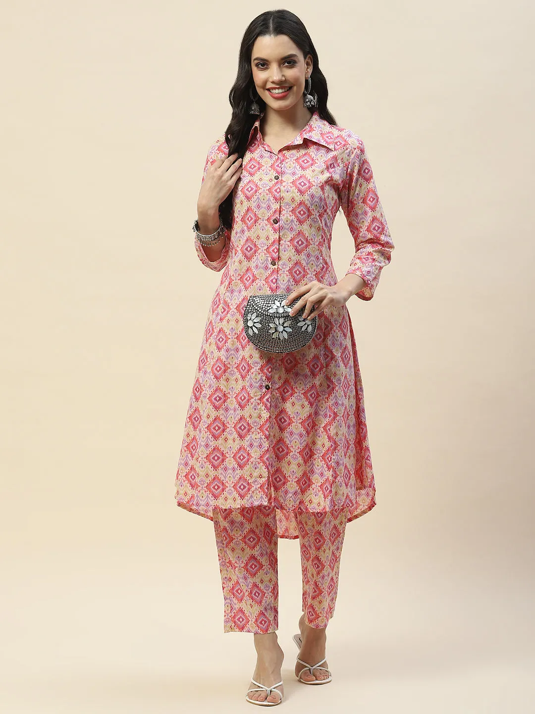 Cotton Shirt-style Kurta Set