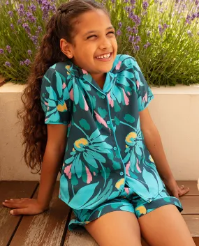 Cove Girls Floral Print Shorty Set