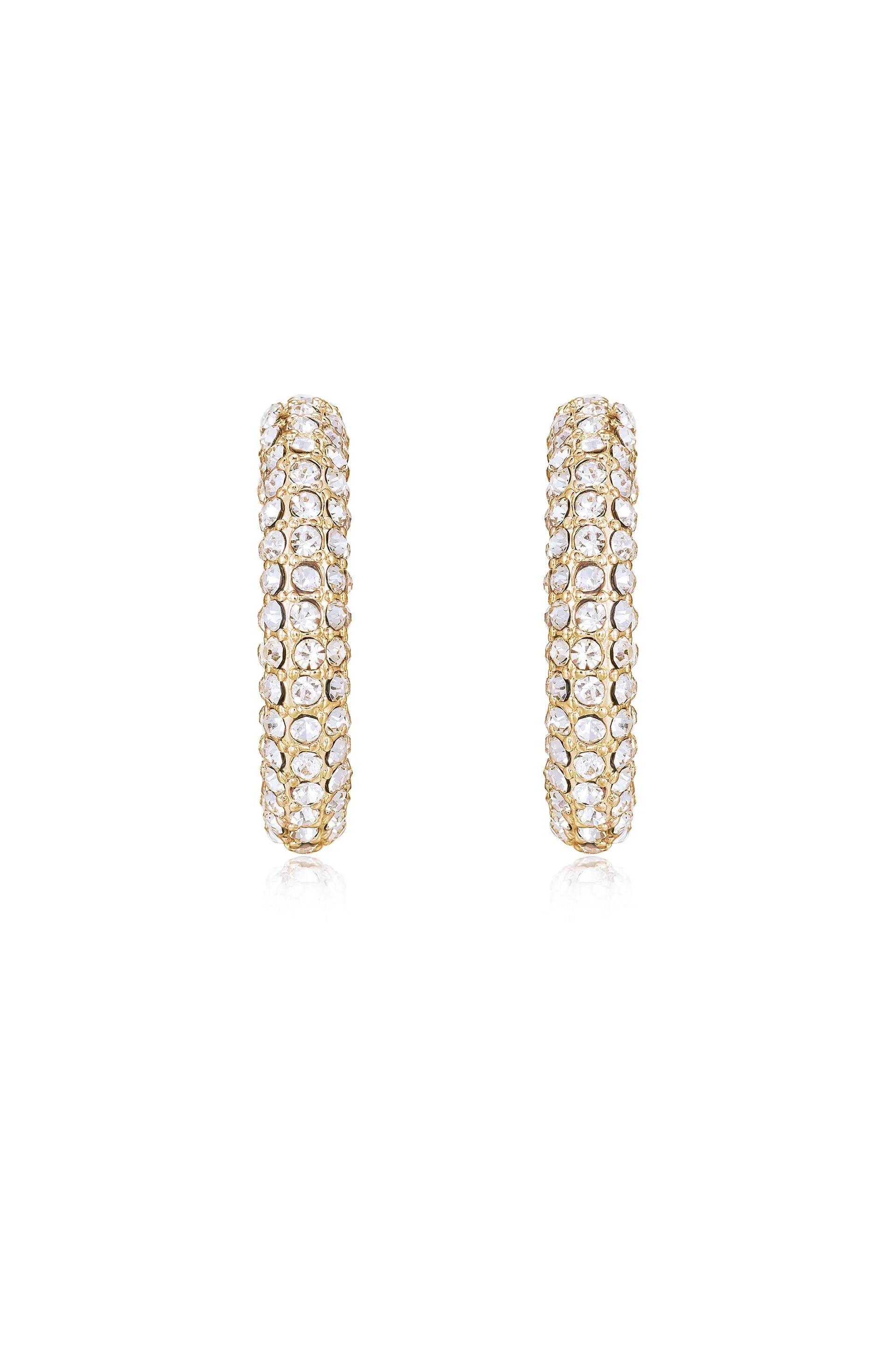 Crystal Dotted Twists Hoop Earrings