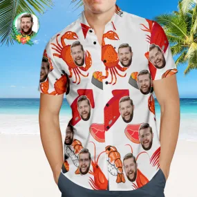 Custom Face Hawaiian Shirt Lobster Sushi Personalized Face Shirt