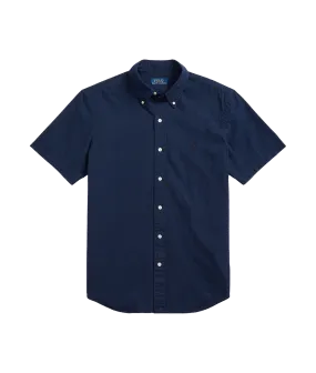 Custom Fit Seersucker Shirt - Navy