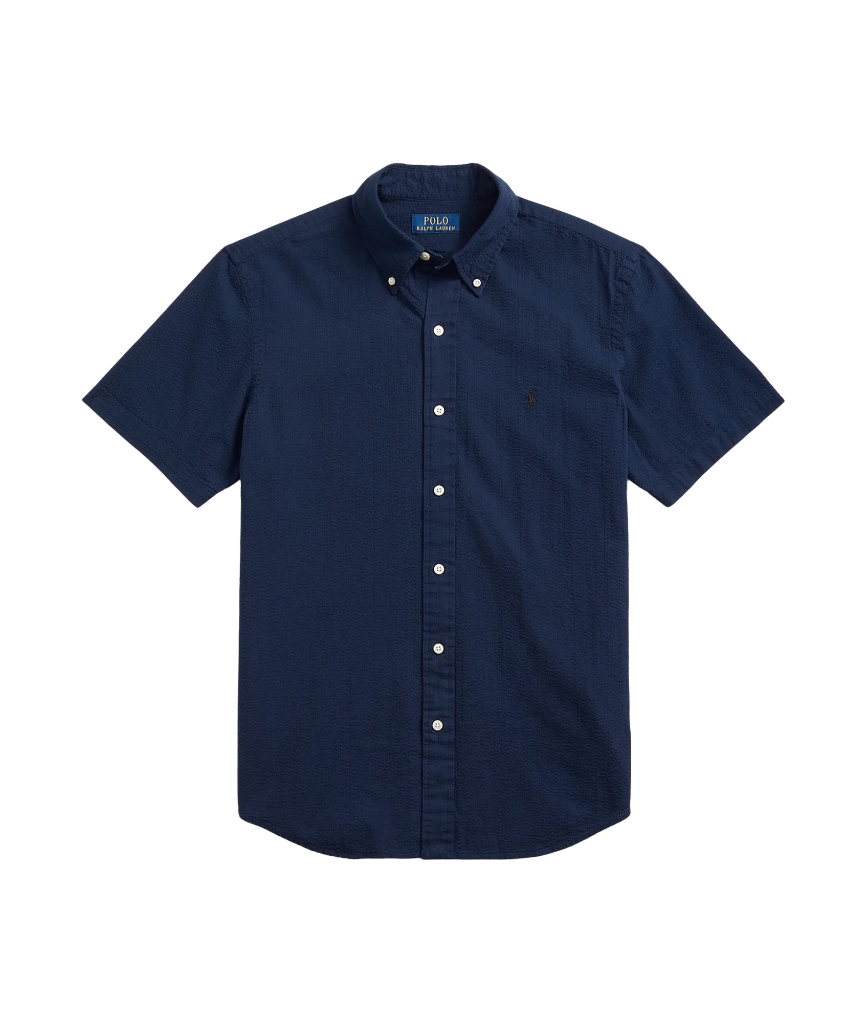 Custom Fit Seersucker Shirt - Navy