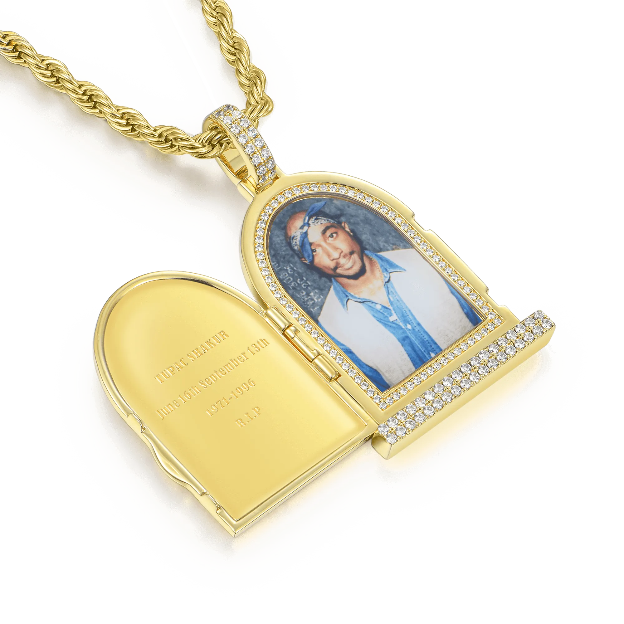 Custom Flip Tombstone Photo Pendant