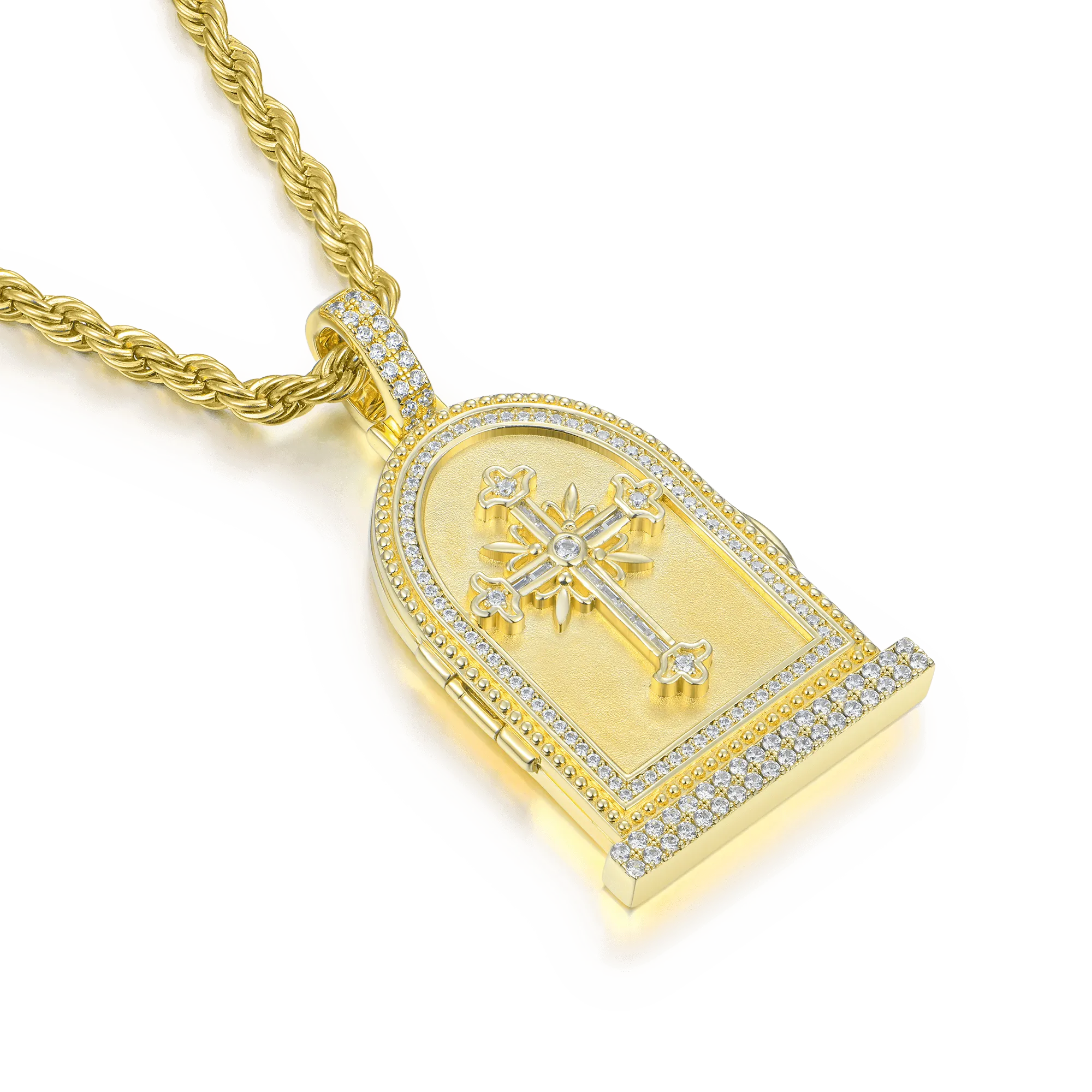 Custom Flip Tombstone Photo Pendant