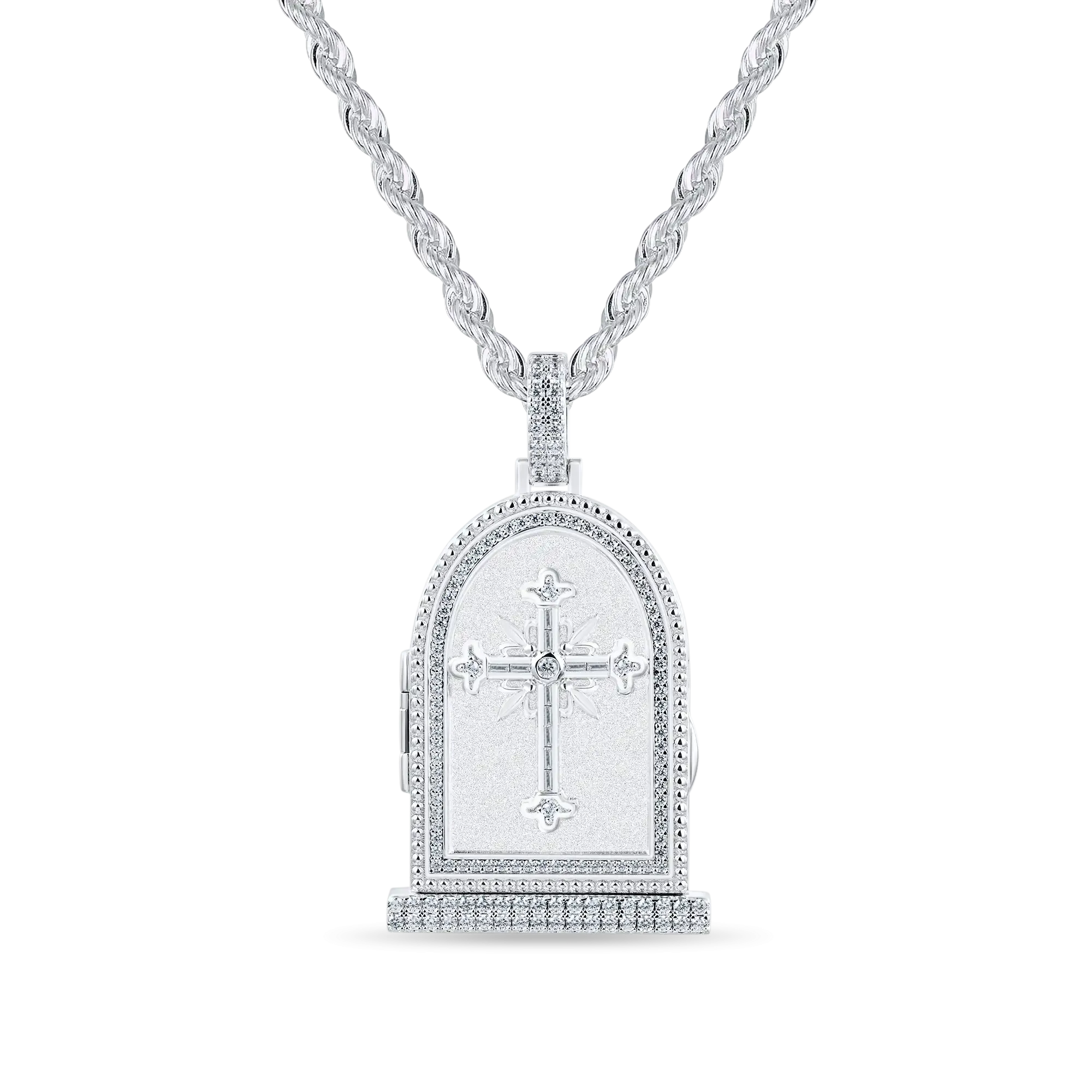 Custom Flip Tombstone Photo Pendant