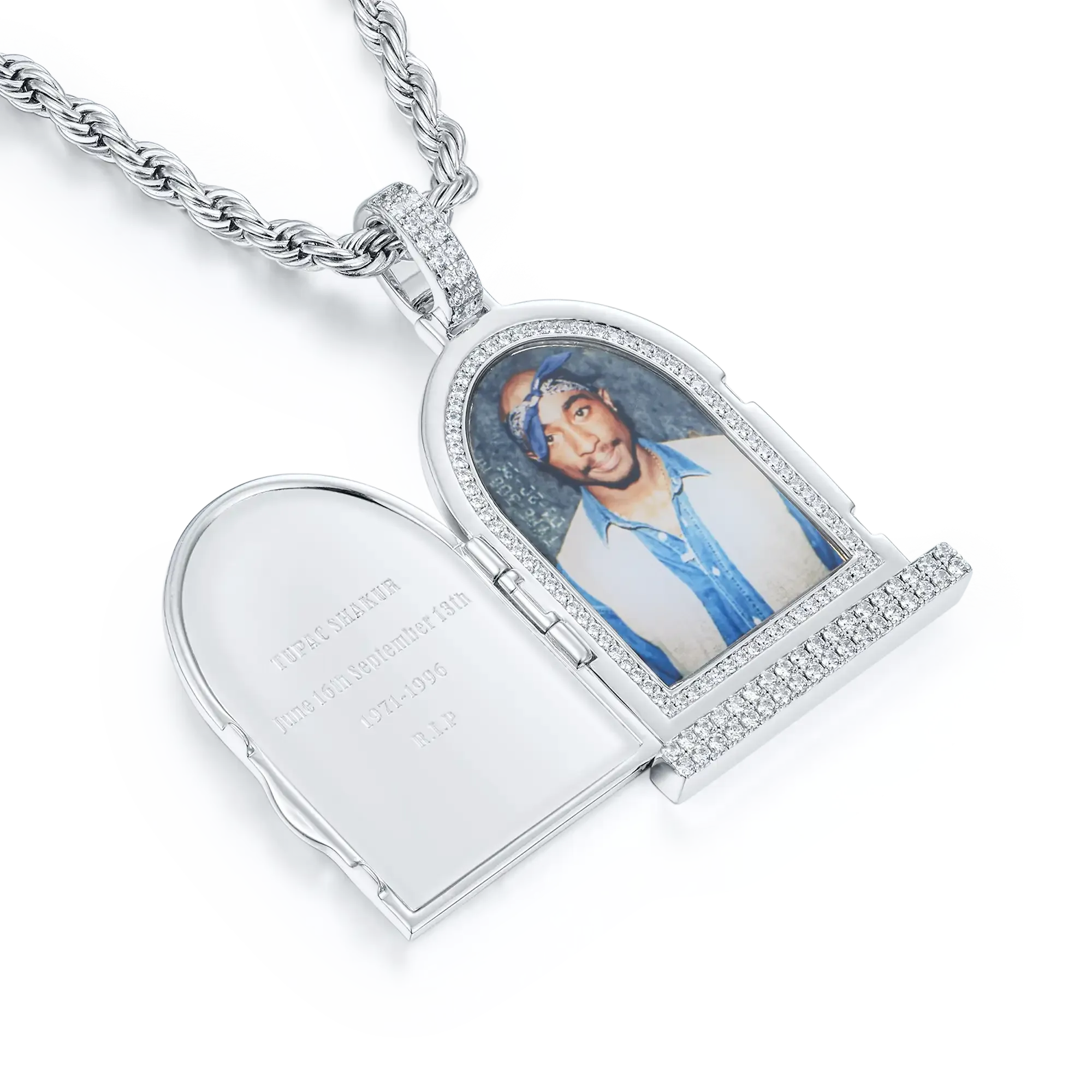 Custom Flip Tombstone Photo Pendant