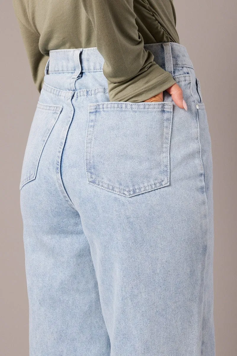 Denim Wide Leg Jean High Rise