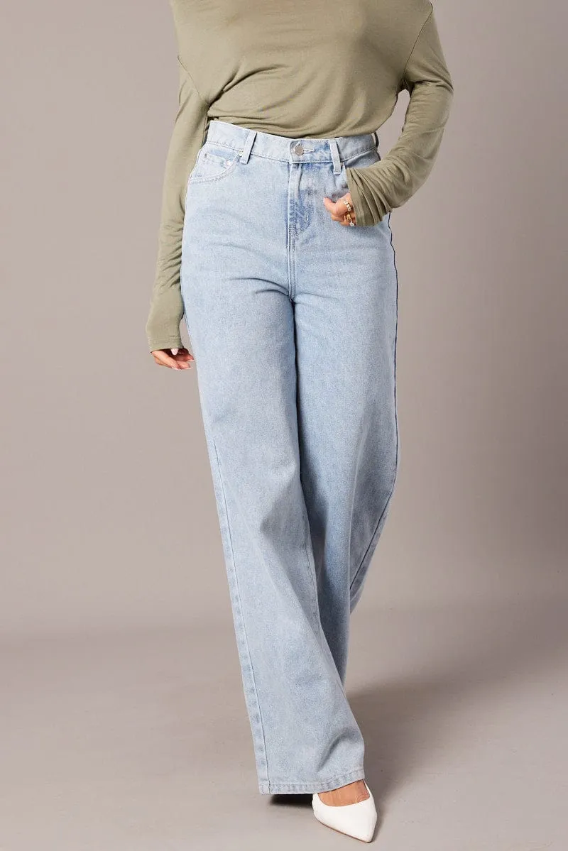 Denim Wide Leg Jean High Rise