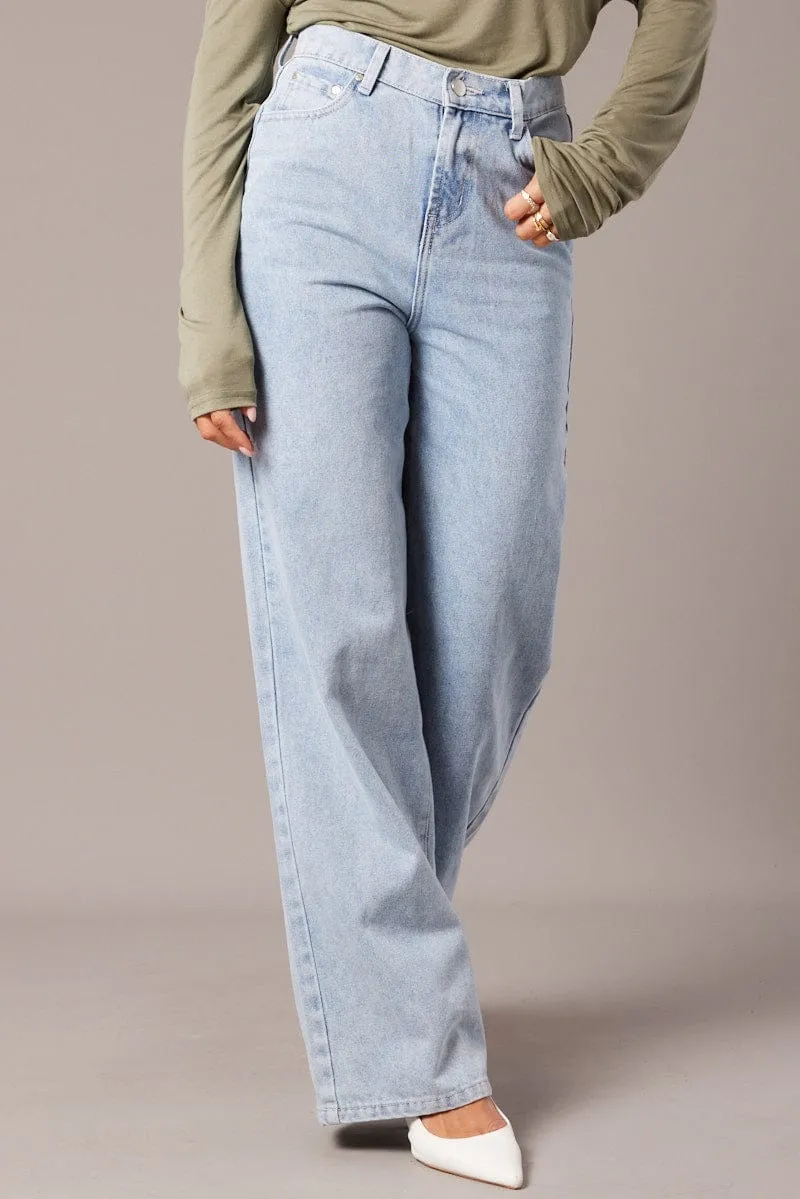 Denim Wide Leg Jean High Rise