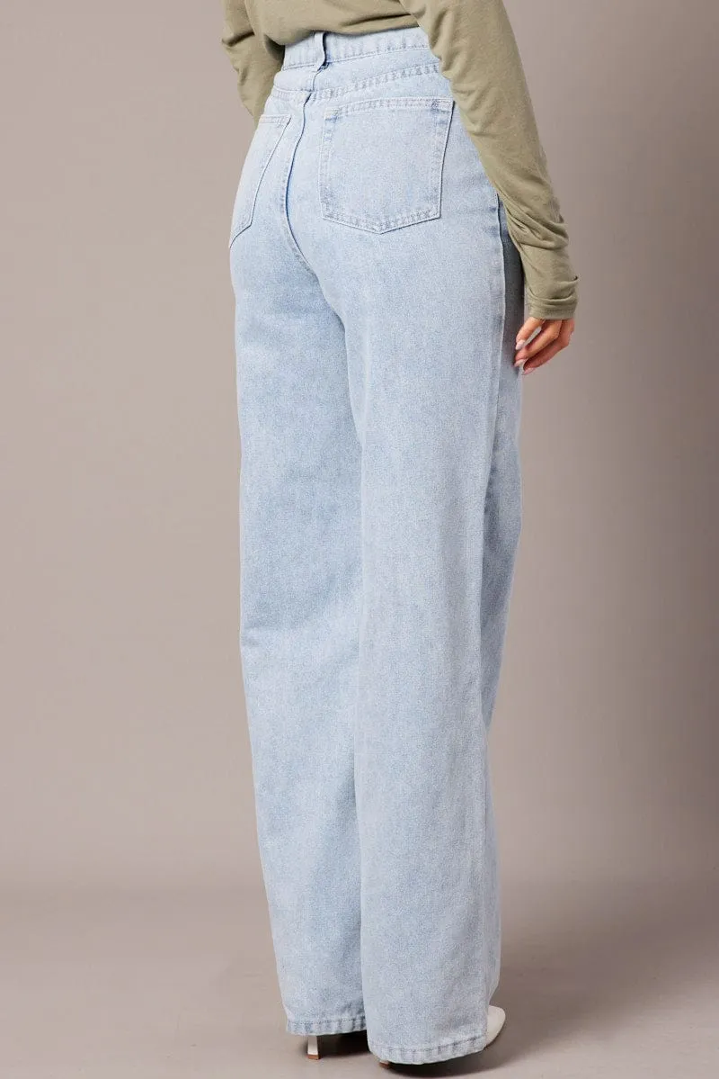 Denim Wide Leg Jean High Rise