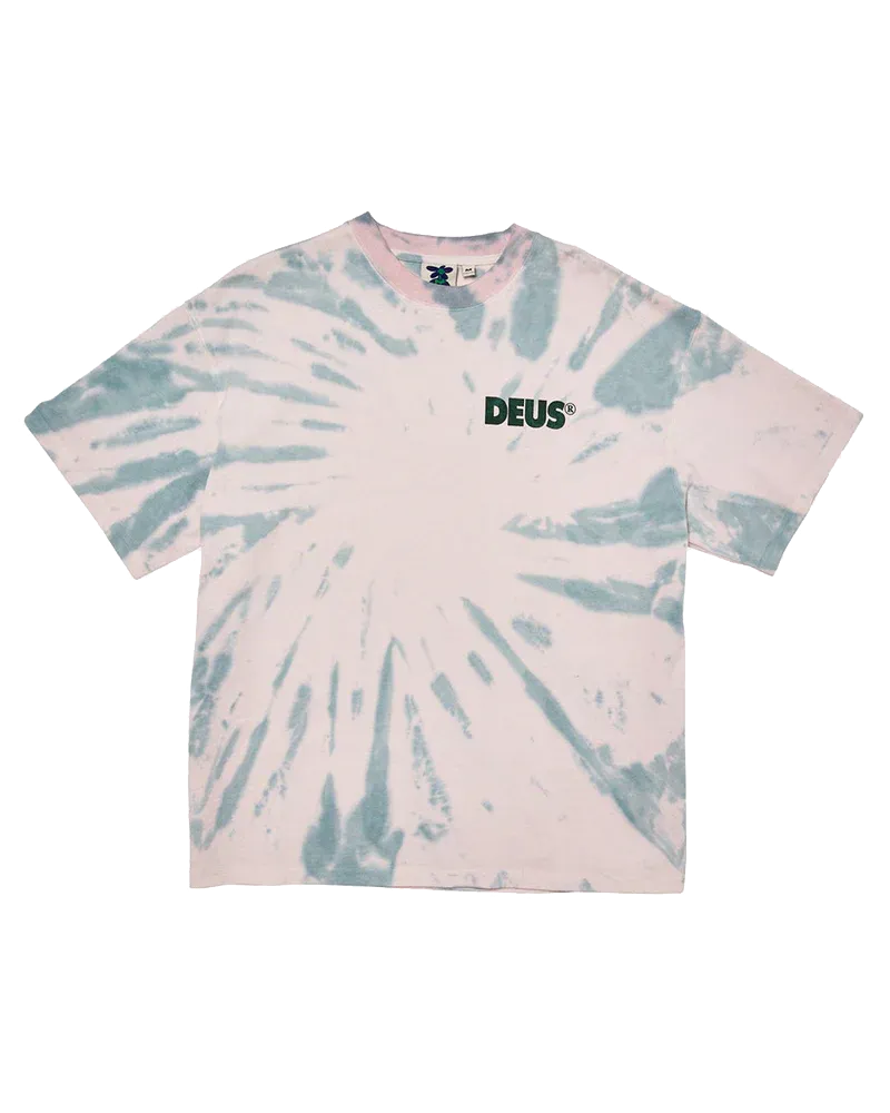 DEUS T-SHIRT FLAT FOOTED TIE DYE PALE LILAC