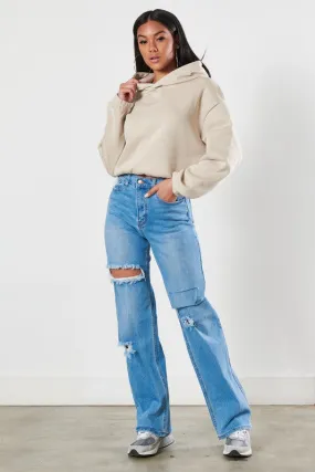 Distressed Wide Leg Jeans