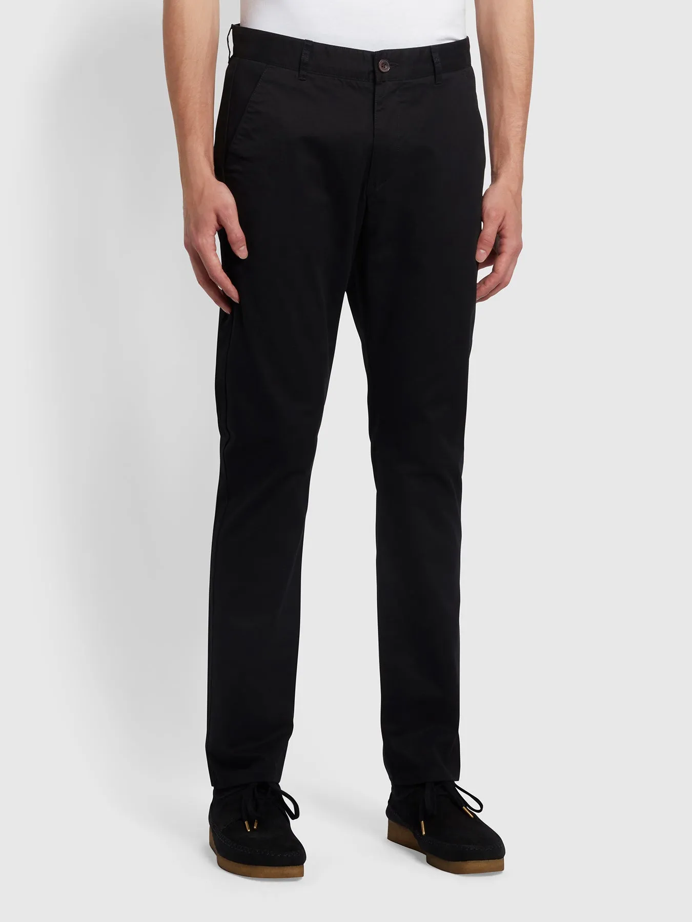 Elm Regular Slim Fit Chinos In Black