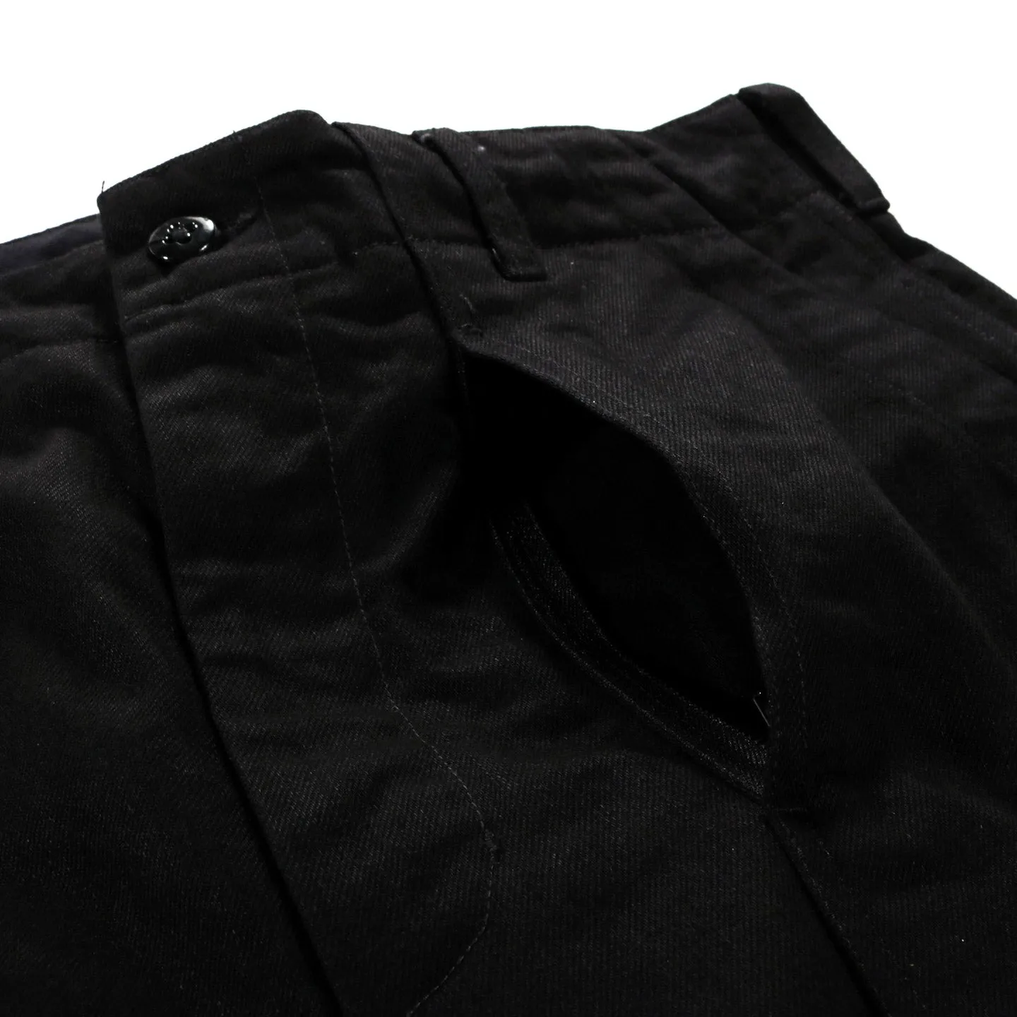 ENGINEERED GARMENTS FATIGUE PANT BLACK COTTON BULL DENIM