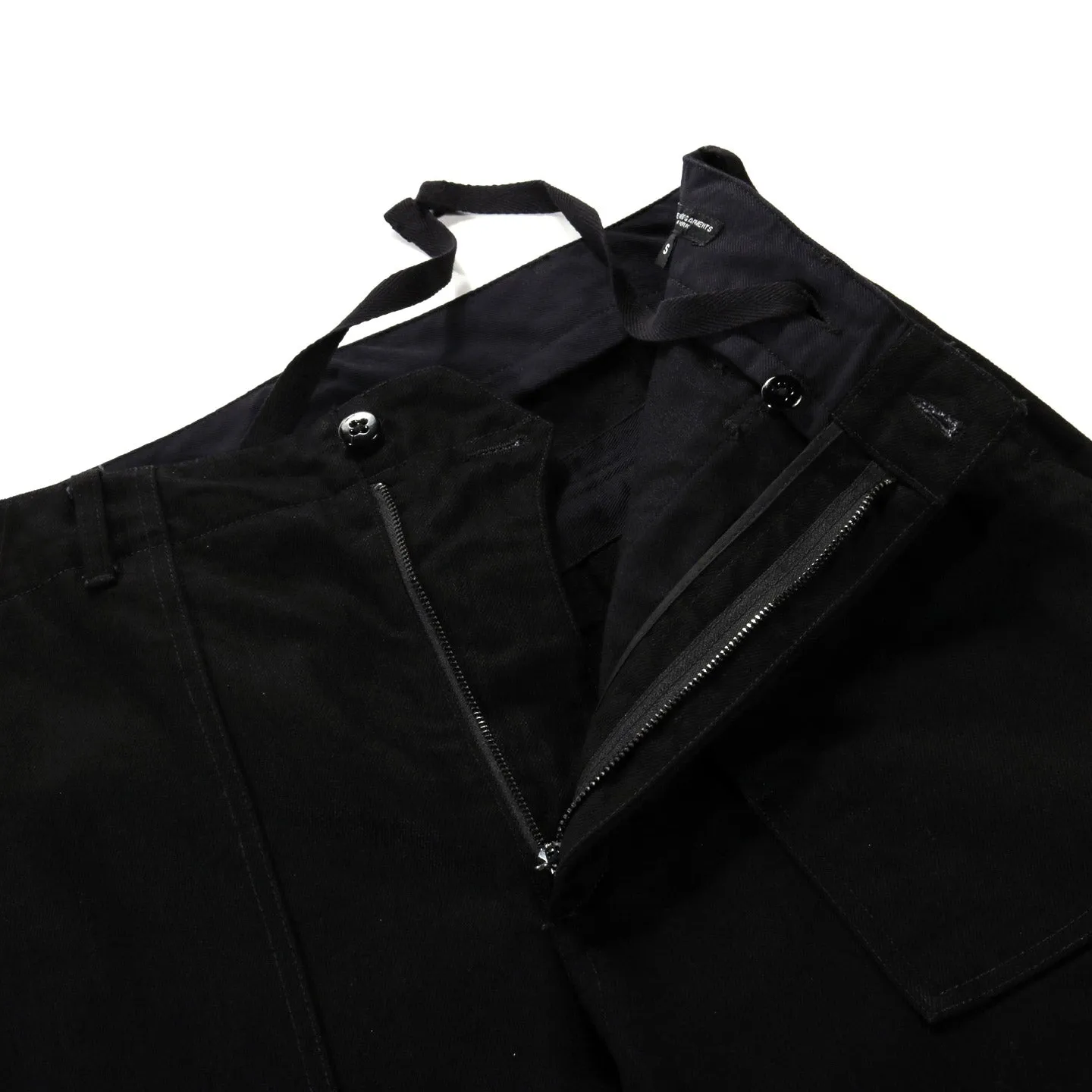 ENGINEERED GARMENTS FATIGUE PANT BLACK COTTON BULL DENIM