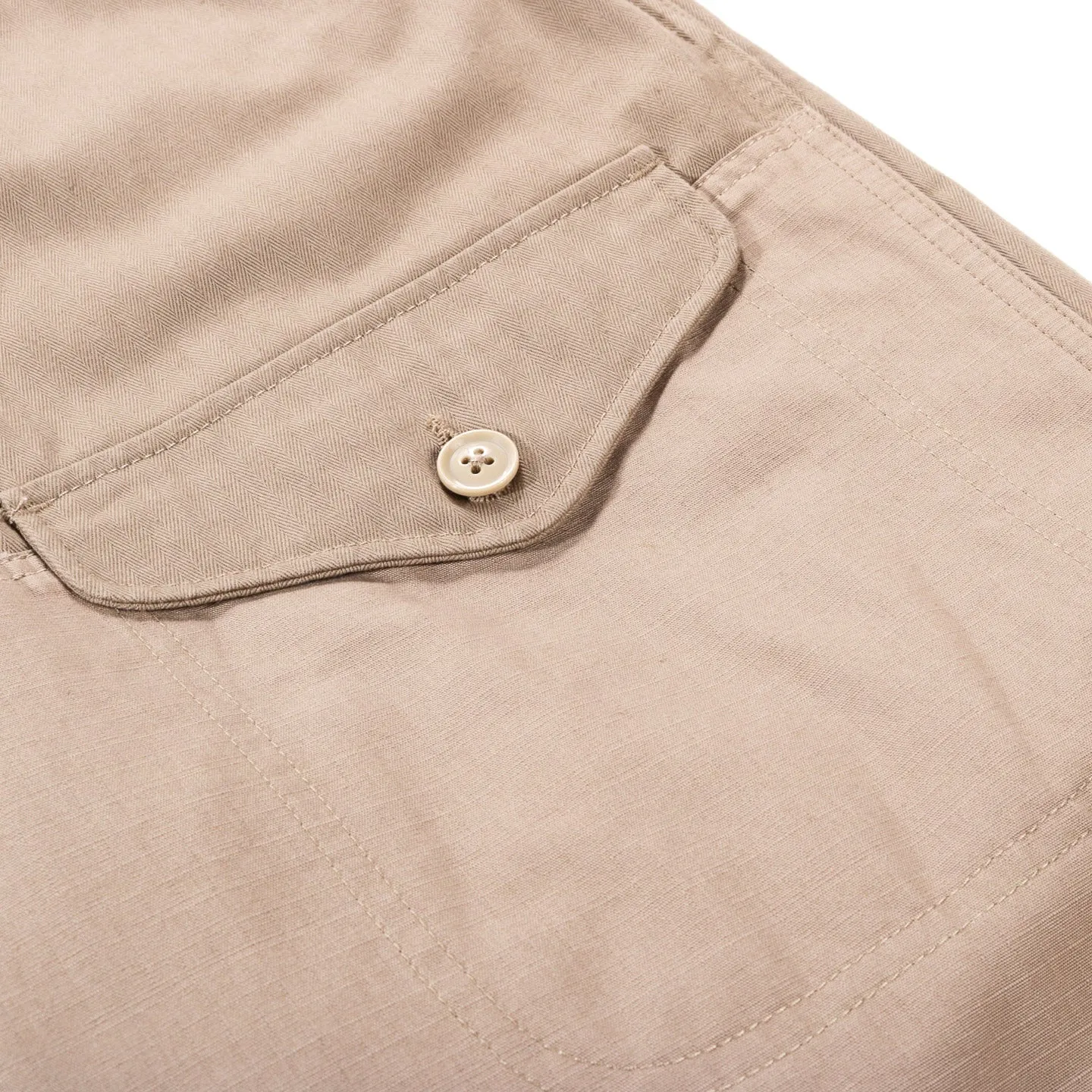 ENGINEERED GARMENTS FIELD PANT KHAKI COTTON HERRINGBONE TWILL