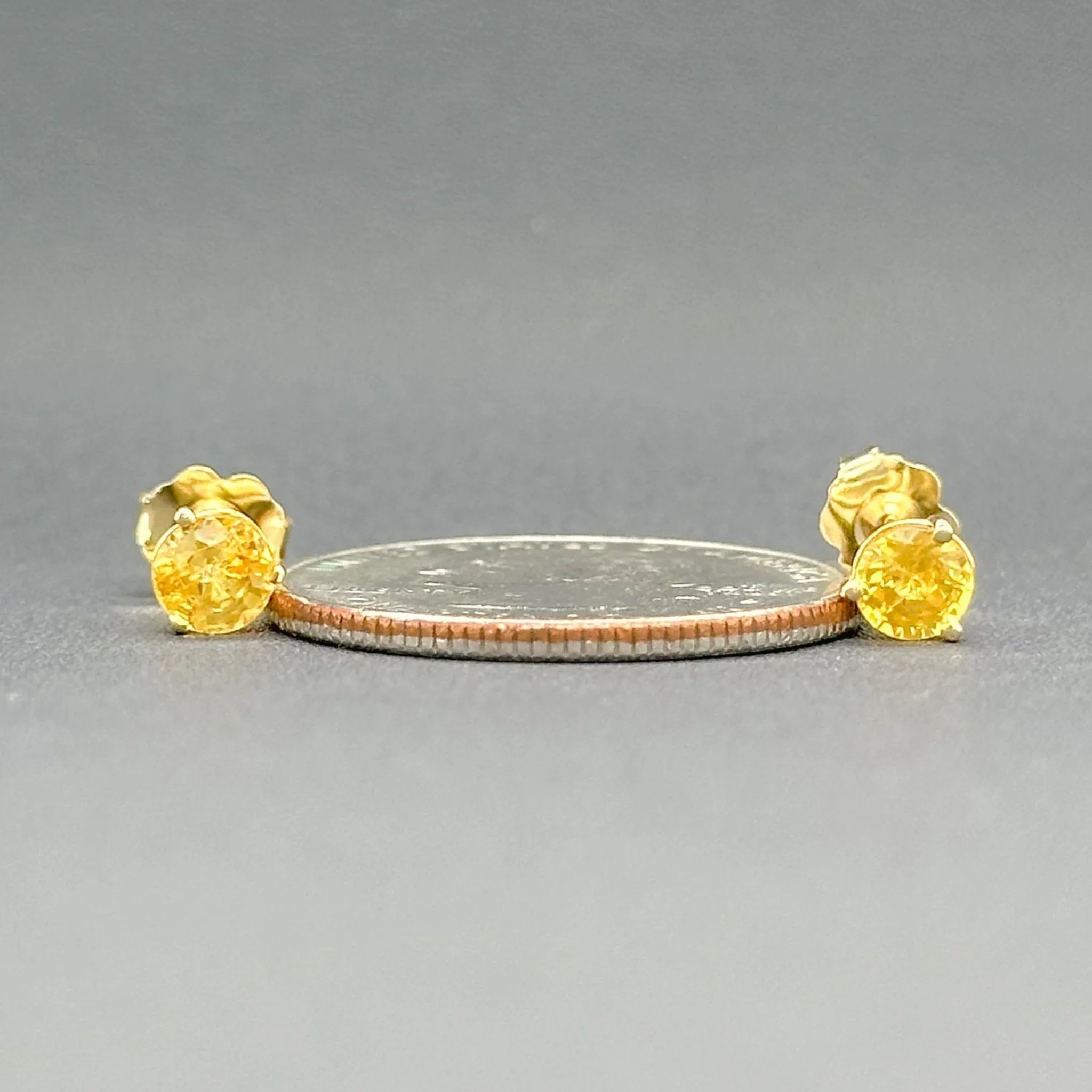 Estate 14K Y Gold 1.12ctw Yellow Sapphire Stud Earrings