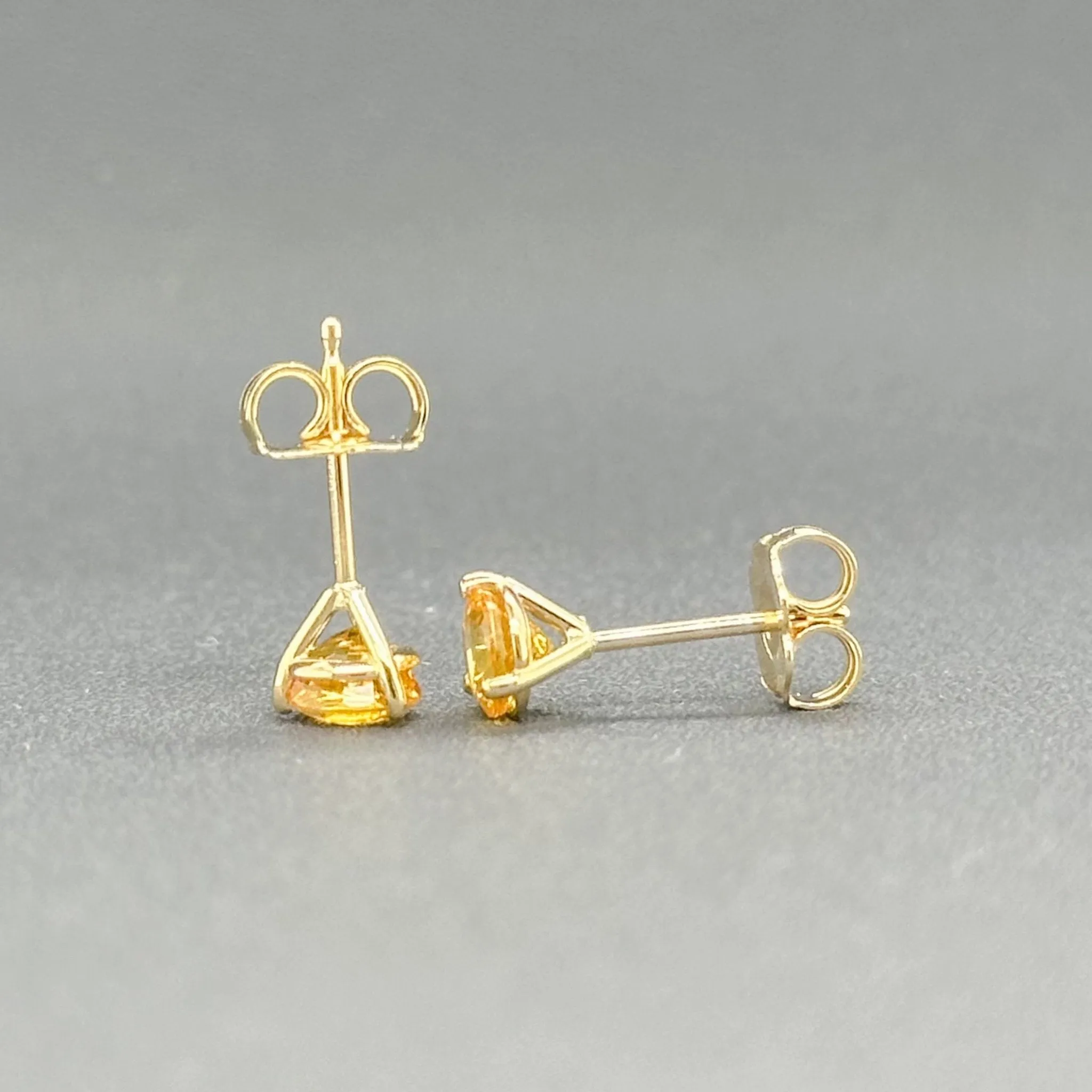 Estate 14K Y Gold 1.12ctw Yellow Sapphire Stud Earrings