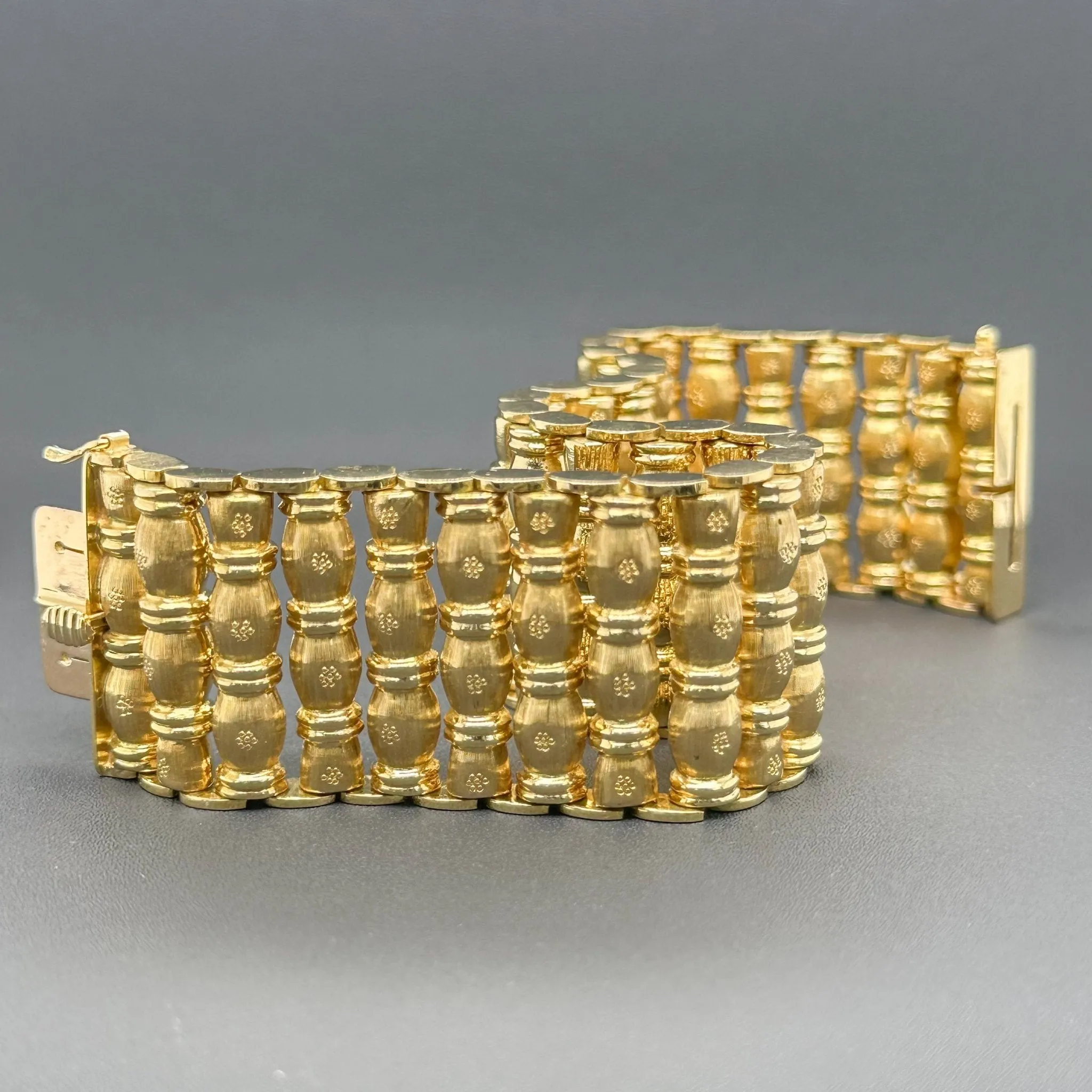 Estate 18K Y Gold Wide Bracelet