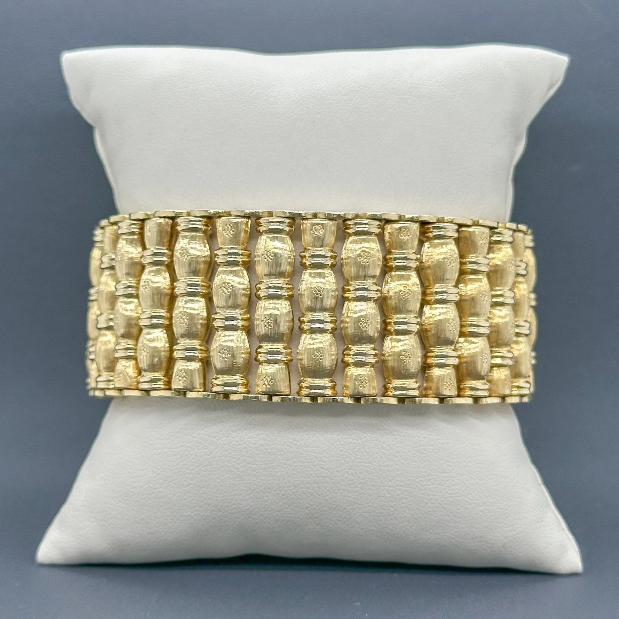 Estate 18K Y Gold Wide Bracelet