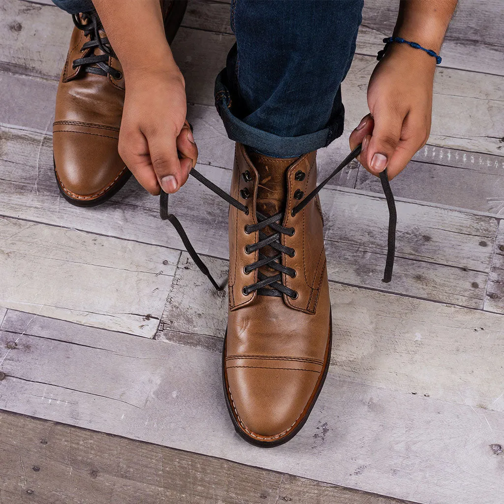 Flat Waxed Cotton Laces | Brown