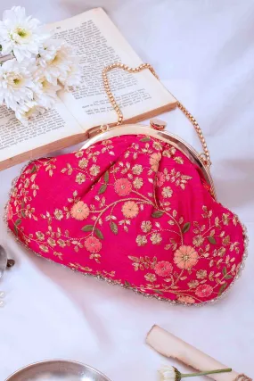 Floral creeper vintage purse - Pink