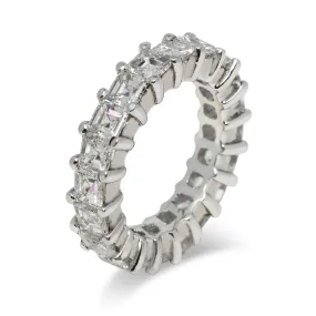 FLY 5 Carat Asscher Cut Diamond Eternity Band in 14K White  Gold  Shared Prong 20 pointer  By Mike Nekta