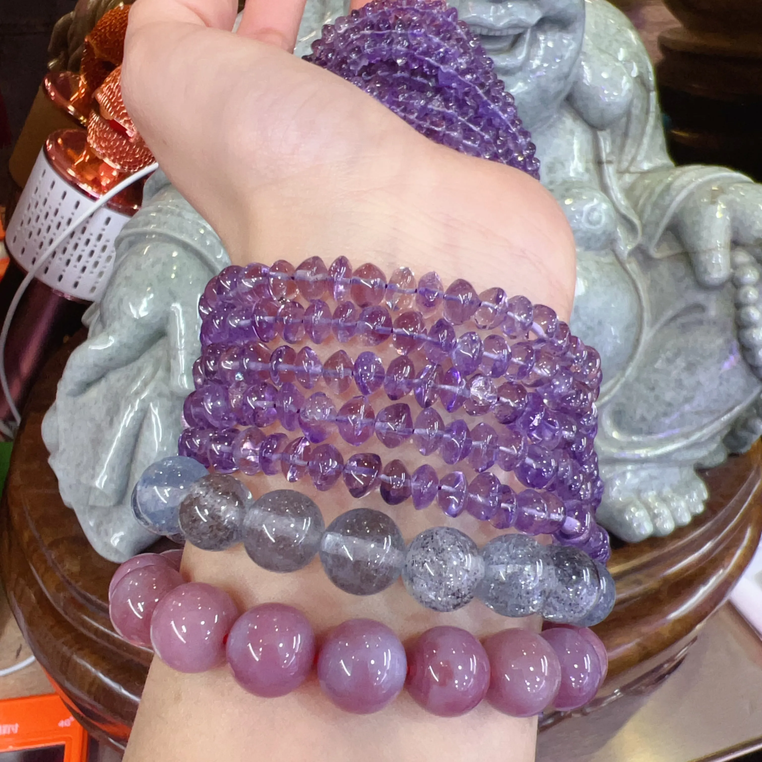 Freeformed Natural Amethyst Rondelle Bead Strands DIY Jewelry Findings Supplies